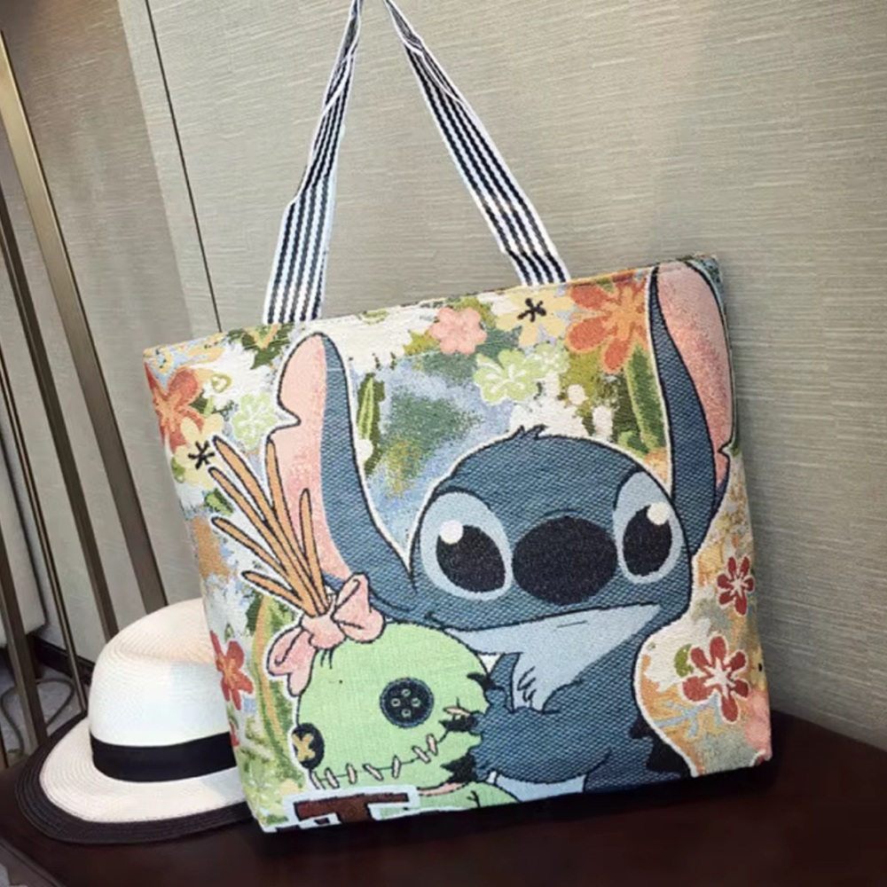 Colorful Tote Bag with Cartoon Design